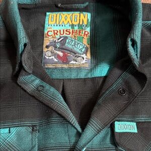 DIXXON Teal and Black Checkered Shirt